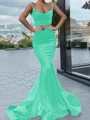 Trumpet/Mermaid Sweetheart Sweep Train Silk Like Satin Prom Dresses