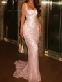 Sheath Square Rhinestone Sweep Train Corset Prom Dress