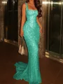 Sheath Square Rhinestone Sweep Train Corset Prom Dress