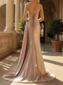 Sheath Spaghetti Straps Rhinestone Floor-Length Other Prom Dress