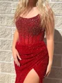 Sheath Straight Sequin Sweep Train Other Corset Prom Dress