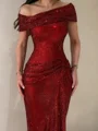 Sheath One-Shoulder Sequin Floor-Length Prom Dress
