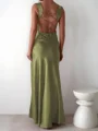 Sheath Straps Floor-Length Silk Like Satin Prom Dress