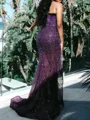 Sheath Sweetheart Rhinestone Sweep Train Prom Dress