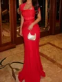 Sheath Square Pleated Floor-Length Jersey Corset Prom Dress