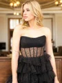 A-line Straight Court Train Corset Dress