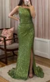 Sheath Straight Sequin Sweep Train Velvet Sequins Dress