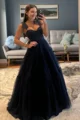 A-line Spaghetti Straps Bow Floor-Length Tulle Dress