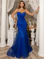 Sheath/Column Sweetheart Spaghetti Straps Sweep Train Dresses
