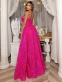 A-Line/Princess V-neck Spaghetti Straps Floor-Length Prom Dress