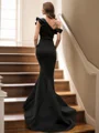 Trumpet/Mermaid One-Shoulder Court Train Satin Dresses
