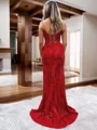 Sheath/Column Spaghetti Straps Sleeveless Sweep Train Sequins Scintillating Dress