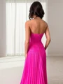 A-line Sweetheart Pleated Floor-Length Chiffon Dress