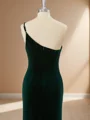 Sheath Velvet One-Shoulder Floor-Length Dress