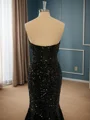 Mermaid Velvet Sequins Sweetheart Sweep Train Dress