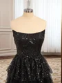 A-line Straight Beading Sweep Train Dress