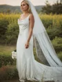 Sheath/Column Straps Court Train Wedding Dresses