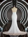 Sheath/Column Halter Sweep Train Stretch Crepe Wedding Dresses with Leg Slit
