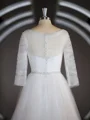 A-Line/Princess Sweetheart Sweep Train Tulle Wedding Dresses with Ruffles