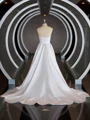 A-Line/Princess Sweetheart Chapel Train Satin Wedding Dresses with Ruffles