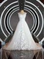 A-Line/Princess Sweetheart Sweep Train Lace Wedding Dresses with Appliques Lace