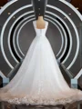 A-Line/Princess Sweetheart Sweep Train Lace Wedding Dresses with Appliques Lace