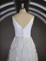 A-Line/Princess Square Cathedral Train Lace Wedding Dresses with Appliques Lace