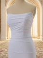 Sheath Stretch Crepe Straight Pleated Court Train Wedding Dress