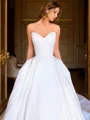 A-line Sweetheart Cathedral Train Stretch Crepe Corset Wedding Dress