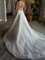 A-line/Princess Tulle Square Sleeveless Cathedral Train Wedding Dress