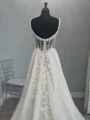A-line Straps Appliques Lace Chapel Train Tulle Corset Wedding Dress