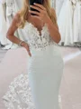 Sheath Spaghetti Straps Appliques Lace Cathedral Train Charmeuse Corset Wedding Dress