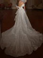 Sheath Off-the-Shoulder Sequin Cathedral Train Wedding Dress