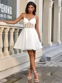A-line V-neck Short/Mini Tulle Corset Dress
