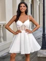 A-line V-neck Short/Mini Tulle Corset Dress