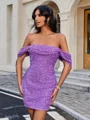 Sheath Off-the-Shoulder Stunning Short/Mini Dress
