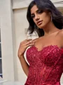 Sheath Off-the-Shoulder Appliques Lace Short/Mini Silk Like Satin Corset Dress