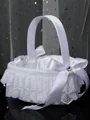Gorgeous Flower Basket In Lace With Bowknot