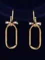 Graceful Metal With Rhinestone Earrings
