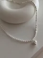 Sweet Metal With Imitation Pearl Necklace