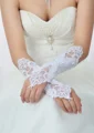Stunning Beading Lace Satin Wedding Gloves