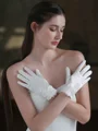 Exquisite Polyester With Lace Wrist Length Wedding Gloves