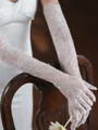 Delicate Lace Opera Length Wedding Gloves