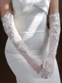 Stunning Tulle With Lace Opera Length Wedding Gloves