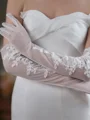 Stunning Tulle With Lace Opera Length Wedding Gloves