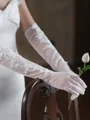 Stunning Tulle With Lace Opera Length Wedding Gloves