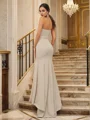 Trumpet/Mermaid Stretch Crepe Ruffles Strapless Sleeveless Sweep Train Bridesmaid Dresses