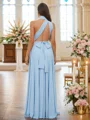 A-Line/Princess Jersey Ruffles V-neck Sleeveless Floor-Length Bridesmaid Dresses