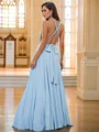 A-Line/Princess Jersey Ruffles Halter Sleeveless Floor-Length Bridesmaid Dresses