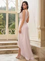 A-Line/Princess Charmeuse Ruched V-neck Sleeveless Sweep Train Bridesmaid Dresses